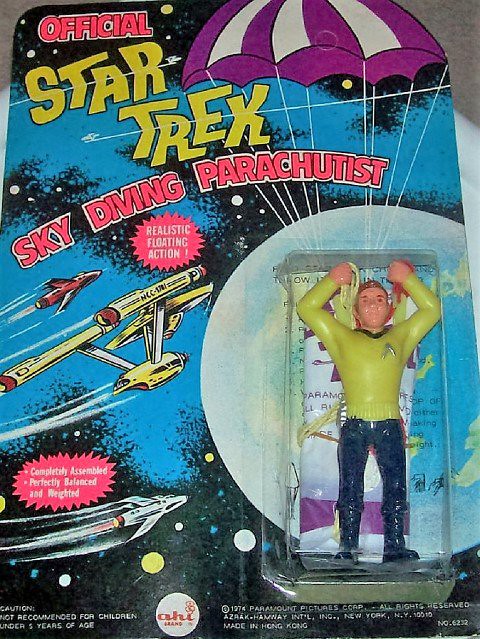 Rare AHI Star Trek Captain Kirk Parachute Figure Toy (1970's)