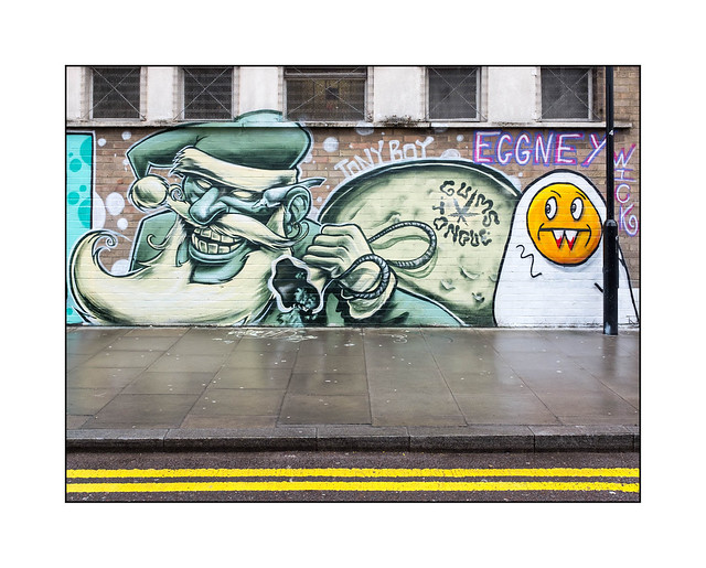 Street Art (Tony Boy, Egg Cru), East London, England.