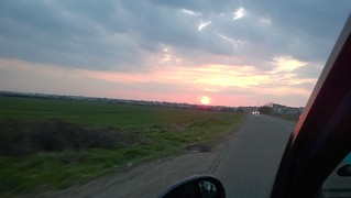 Marvelous sunset on the drive to hear the Askew Sisters at St Neots' Folk Club