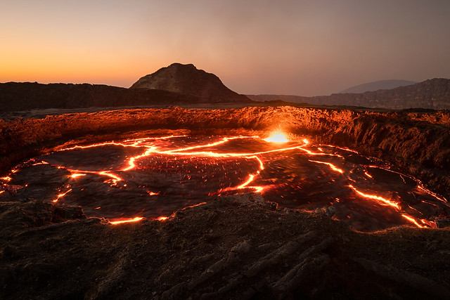 The Orange Glow of the Erta Ale Volcano