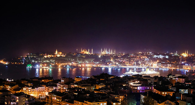Mosques at night, Istanbul | Turkey