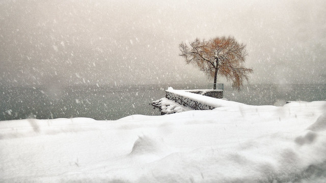 Tempête de neige - Snow storm - Lac du Bourget