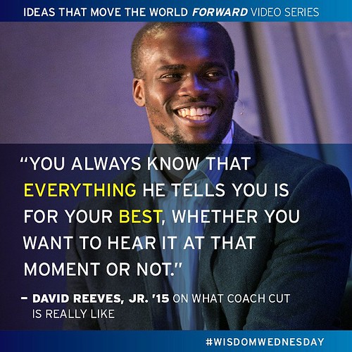 David Reeves, Jr. ’15, starter at tight end for @Duke_FB, shared these wise words about Coach Cut's leadership on and off the field. What do these wise words mean to you? Learn more about @DukeForward's 'Ideas that Move the World Forward' video series at: