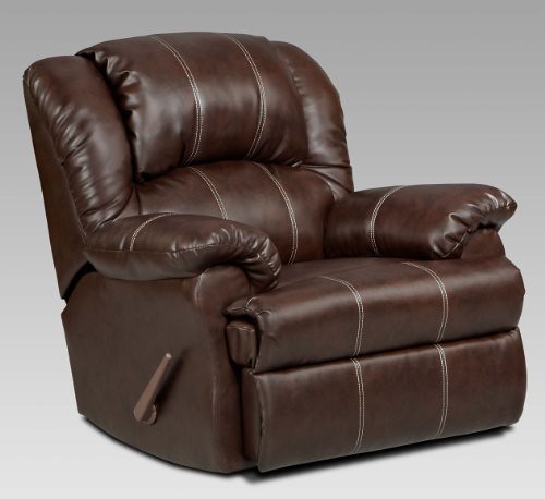 Roundhill Furniture Brandan Bonded Leather Dual Rocker Recliner Chair, Oversize, Brown | by sectionalsofas1