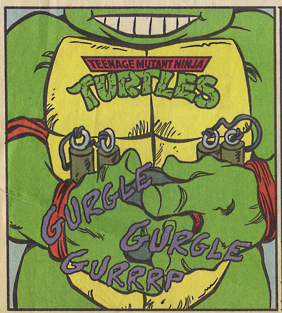 TEENAGE MUTANT NINJA TURTLES { newspaper strip } ..Mikey's Stomach ; ..art by Lawson - isolated :: 08111991 by tOkKa