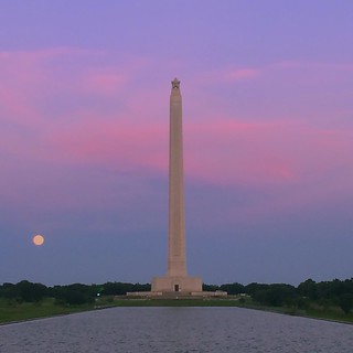 Sunset Moon Rise Next To San Jacinto Monument (iPhone)