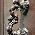 Bronze door knocker, Pontevès, Var, Provence, France