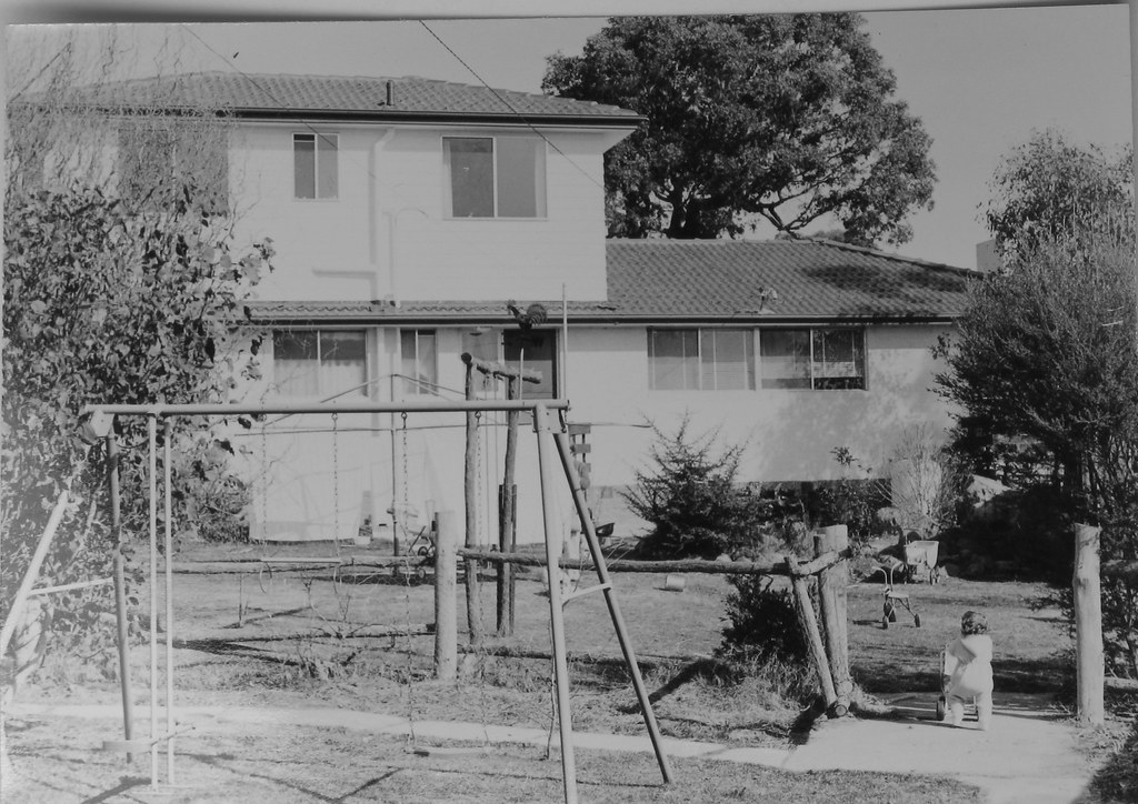 Back yard swing set & Jillian 1976 ??
