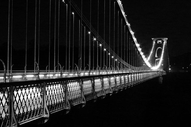 Clifton Bridge Bristol at night