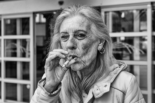 Woman, posing with cigarette