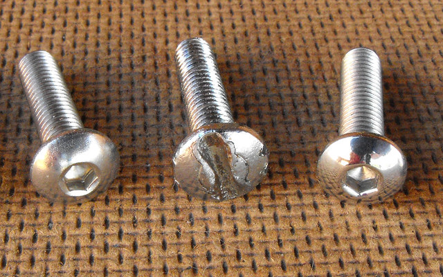 Chrome slotted screw vs stainless steel Button Head