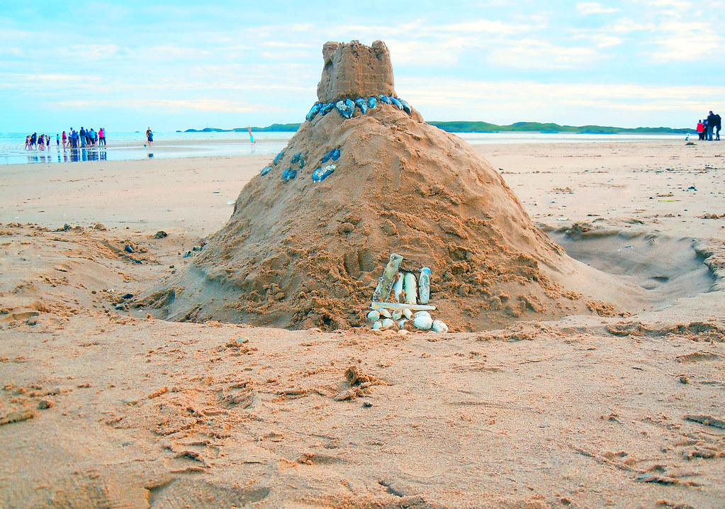 Sand castle at Llanddwyn beach.
