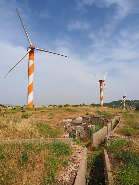 Turbines and an old military bunker