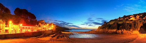 sky panorama beach clouds harbor twilight harbour sunsets devon northdevon bristolchannel combemartin