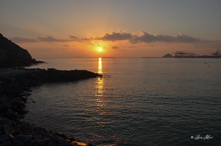 #Sunrise #Sun #Sea #Mountain #beautiful #nature #Nikon #morning #UAE #ocean