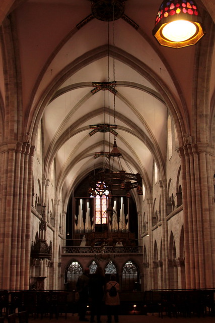 Orgel - Kirchenorgel des Basler Münster ( Kirche - Church - Eglise - Chiesa -  spätromanisch - Neubau um 1180 – 1230 ) in der Stadt Basel im Kanton Basel Stadt in der Schweiz