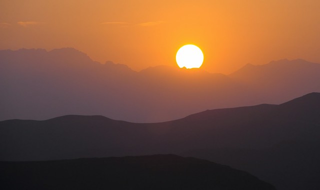 Sunrise over the Bayan Khar Mountains, Tibet 2014