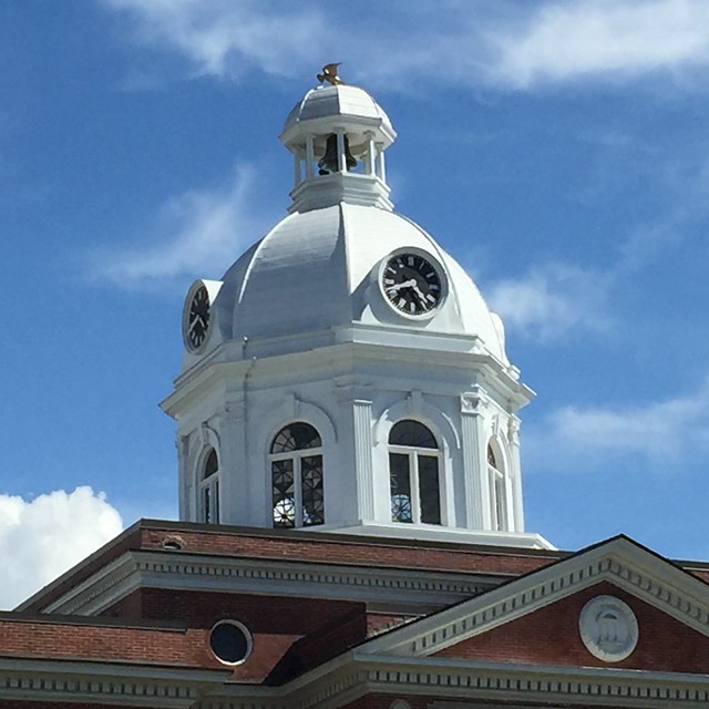 Cupola on Putnam County Courthouse. Eatonton, Georgia. Built in 1905 using the Neoclassical Style. Paul Chandler July 2016.