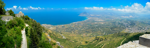blue sea italy mountain green castle stone landscape nikon outdoor hill panoramic views sicily 1855mm hilltop erice dayout trapani 2015 nikond7100