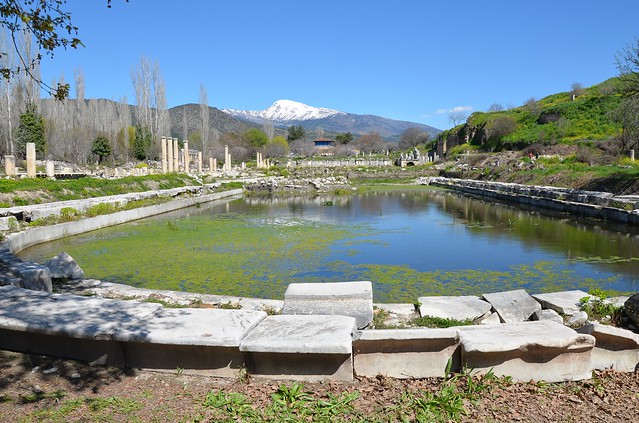 The South Agora and Portico of Tiberius with its 260 m long pool, Aphrodisias, Caria
