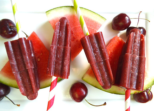 Cherry Watermelon Popsicles | by Swirls and Spice