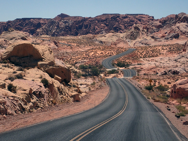 Winding road in Valley of Fire State Park