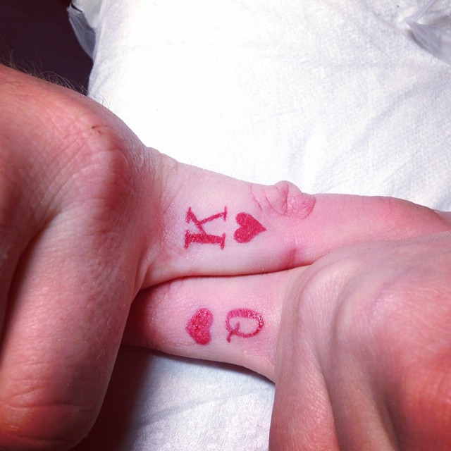 finger #tattoos #king #queen of #hearts #bff #tattoo in #… | Flickr