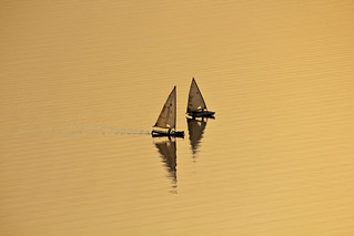 Sailing the waters of gold on their yachts