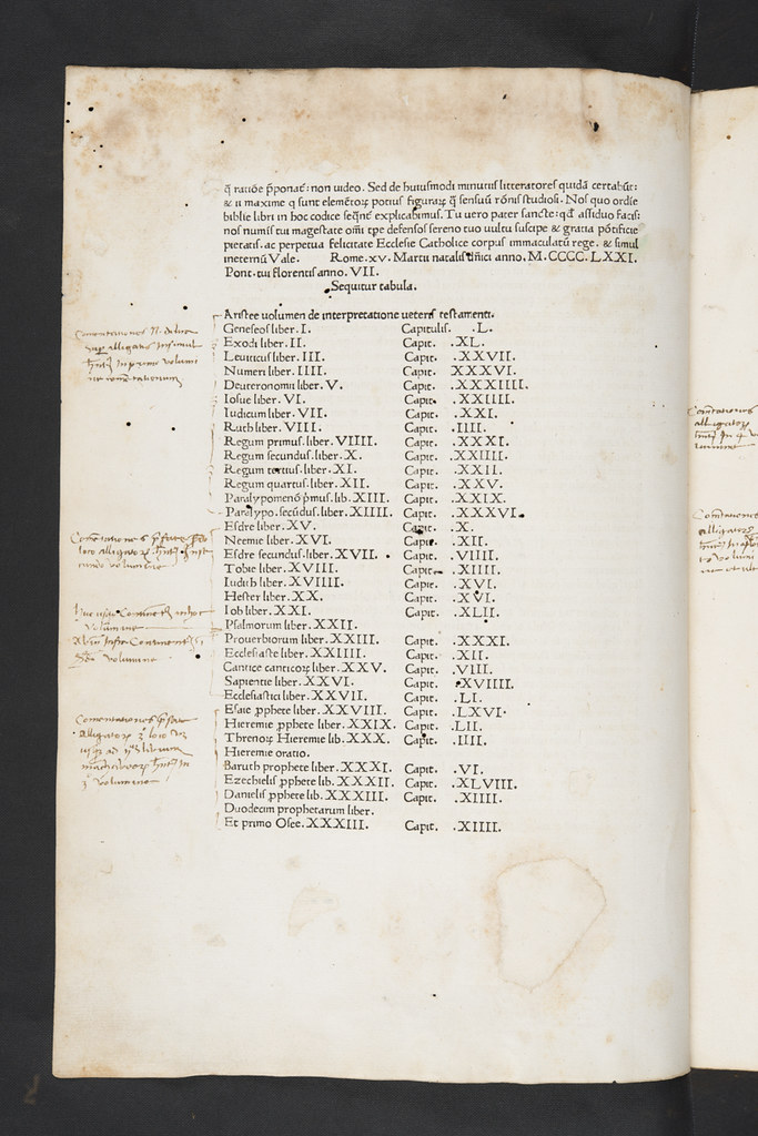 Manuscript annotations in Biblia latina