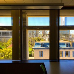 Gotta love the window action on the 3rd floor of #FaulkCentralLibrary, especially when the #spring weather is so excellent!