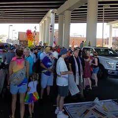 Staging for the Knoxville PrideFest parade. It's going to be BIG this year!