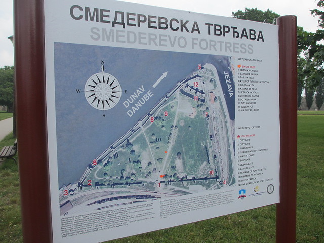 Map of Smederevo Fortress, Serbia