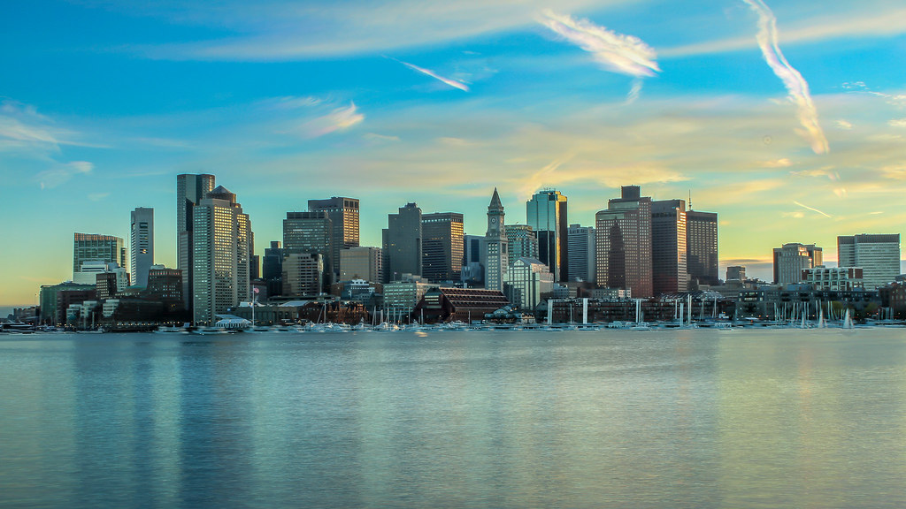 Boston, MA Skyline Sunset Image Staking