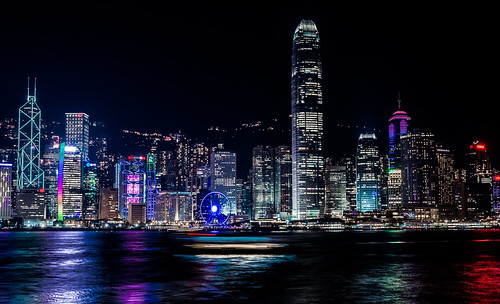 hongkong asia kowloon night longexposure ocean city chinese nikon7100 boats water buildings central landscape view panorama