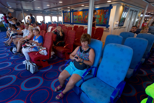 On a ferry to Lanzarote