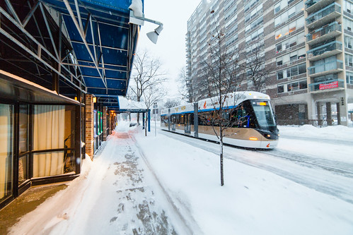 Streetcar Charging through the Snow