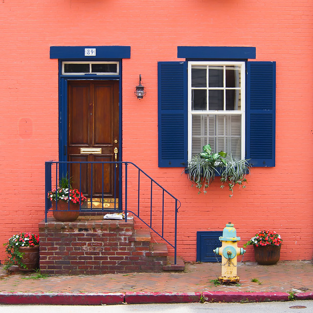 Door , Window, Blue, Pink