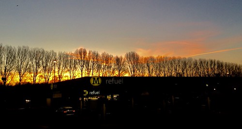 Cwmbran by Dickie-Dai-Do, trees sunrise morrison’s cwmbran