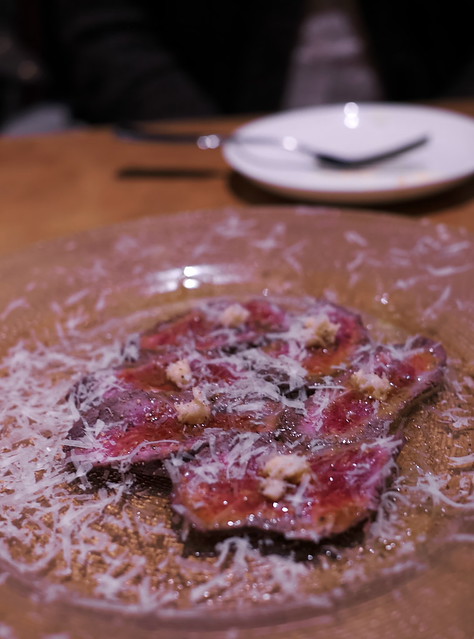 Venison Carpaccio with Wasabi and Parmesan Cheese