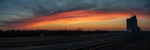 Grain Elevator Sunset - Wichita Falls, TX by Christopher J May, 4 image stitched panorama from the Z7 that I rented for this trip. I hope to get a trip report toget