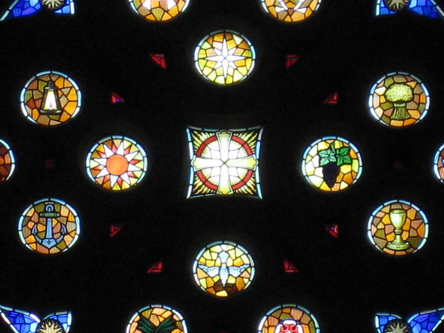Detail of the Triangular Epitrochoidal Curved Triangular Form) Rose Window by Ferguson and Urie; the Former Saint George's Presbyterian Church - Chapel Street, St Kilda East