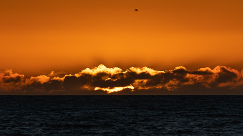 Sunset at Hobson County Park by beltz6, Trying to see a green flash!sunset twilight sky skies hobsoncountypark greenflash sea water ocean ni