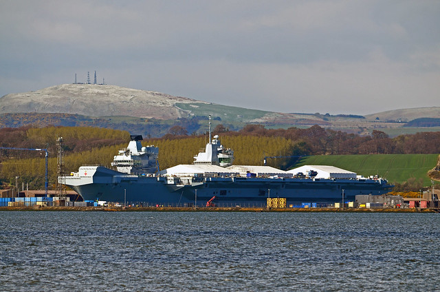 HMS Prince of Wales nearing completion at Rosyth