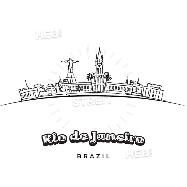 Rio de Janeiro panorama drawing