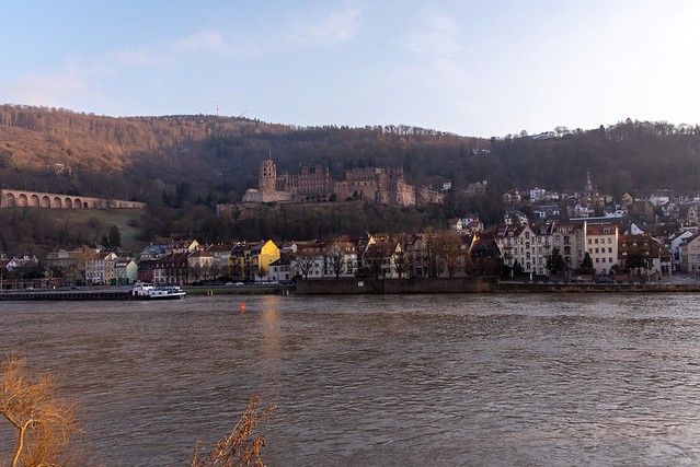 Neckar, Altstadt und Schloss / Neckar, Old Town and Castle