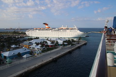 Grand Celebration (Bahamas Paradise Cruise Line) at Freeport, Grand Bahama Island taken from the Port and the Royal Caribbean Grandeur of the Seas - Monday February 18th, 2019