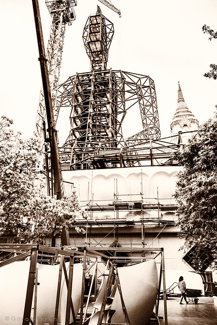 Buddha statue under construction