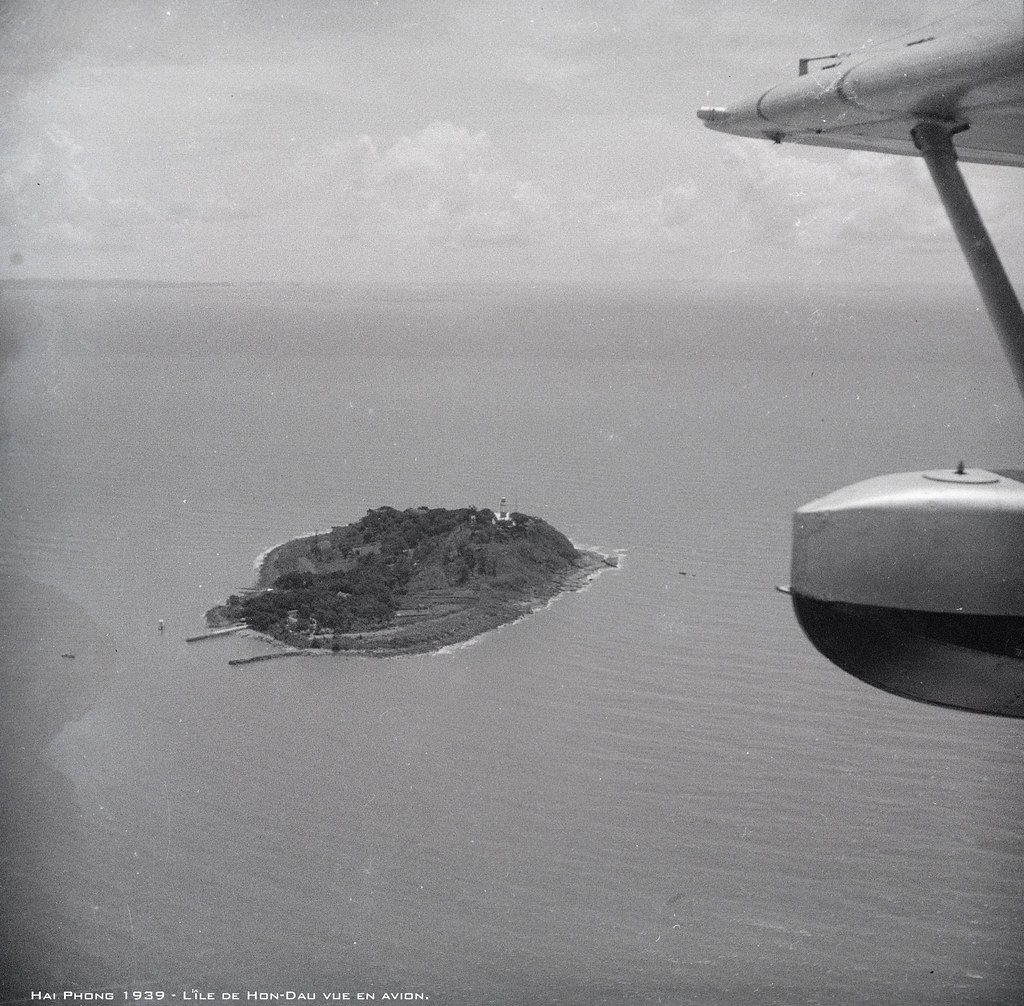 Hai Phong 1939 - Vue aérienne de l'île de Hon-Dau.
