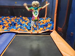 Everett Jumping Into A Foam Pit