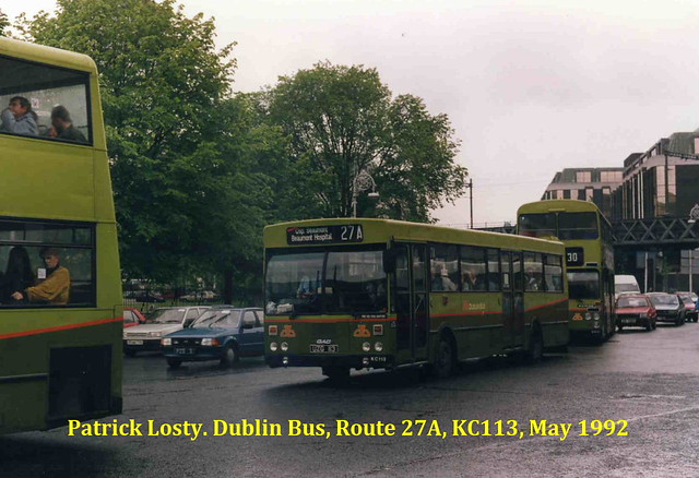 Route 27A, Lower Gardiner Street to Beaumont Hospital, Dublin Bus, KC113, May 1992